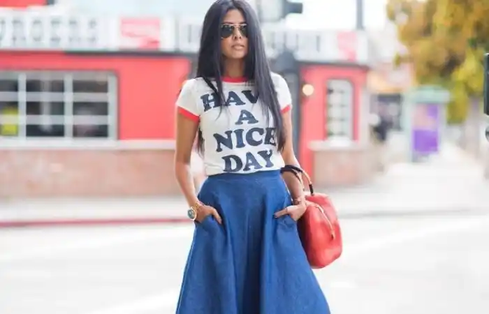 Midi Denim Skirt Outfit